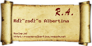 Rózsás Albertina névjegykártya